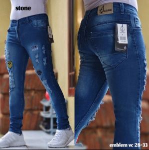 Celana Panjang Sobek Pria Emblem Premium