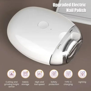 Electric Nail Clipper Cutter 2-in-1 with LED Light Automatic Nail Grinder Trimmer Mini Manicure Tools for Baby & Adult Nail Care