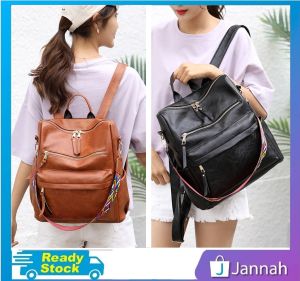 Jannah Beg Galas Remaja Wanita Lelaki Sekolah ( Men Women Waterproof Travel Color Stripe Bagpack Student School Sport Bag ) 2Y4