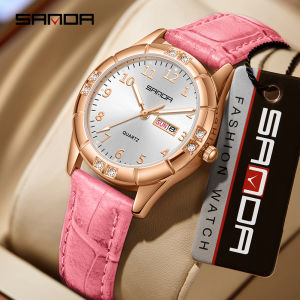 Sanda Original Watch for Women Simple Ladies Watch Day-Date Display Ultra-Light 50m Waterproof Luminous Quartz Watch with Casual Luxury Style