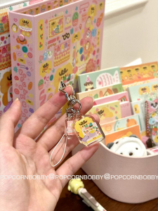 Acrylic Popcorn Bobby Fried Dog Glue Drip Transparent Sparkling Original Design Pendant Keychain Cartoon Anime Collectible