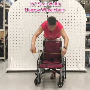 ViN-46A5M-16 | "16 inch" Narrow 16 Inches/40cm Seat wheelchair for Smaller Size skinny or children kids - Self Propelled - Washable Cushion - Flip-up Armrest - Detachable Legrest - Anti Tipper