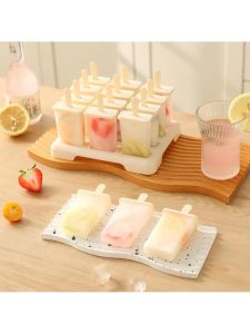 Ice Cream Cone Shaped Stand up Box with Lid for Home Use Food Grade Ice Making Box Kitchen Cooking Utensils Ice Pop Maker