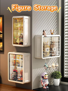 SUSU HOMES Doll Toy Display Storage Box Wall-Mounted Dust-Proof Transparent Cabinet Multifunctional Display Box