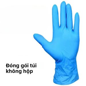 Găng Tay Nitrile Màu Xanh Lam Dùng Một Lần Không Thấm Nước Không Chứa Bột Không Chứa Bột Rửa Chén Trong Nhà Bếp Làm Sạch Găng Tay Làm Việc 10-100 CÁI Kích Cỡ S/M/L/XL