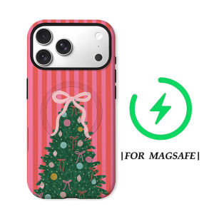 Red striped Christmas tree For Magnetic Phone Case for IPhone 17 16 15 14 13 Pro Max Plus Single Double-layer tough Case