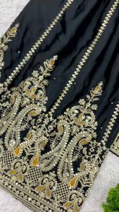 [PRE-ORDER] Ready Made Pure Chinnon Silk With Heavy Embroidery Suit (10-15days delivery)