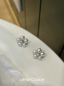 ต่างหูไข่มุกดอกไม้สไตล์วินเทจฝรั่งเศสสำหรับผู้หญิง ต่างหูแฟชั่นใหม่ 2022 ที่ทำจากโลหะผสม