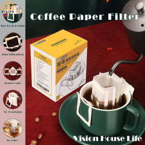 Vision 25/50 cái/gói phin cà phê treo Túi Tai cà phê đậu lọc mặt đất phin cà phê giấy nhỏ giọt dùng một lần giấy treo xử lý cà phê Espresso phin cà phê S-Phù hợp với kích cỡ cốc khác nhau