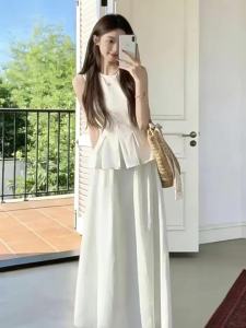 SENWA | Bộ Đầm Dài Quây Trắng Elegance