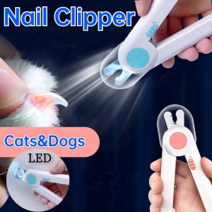 SKISOPGO Professional Pet Nail Clipper LED Light Cat Dog General Lighting Ear Mites for Nail File Beauty Trimme Tool