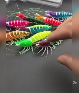 1pcs/5pcs Luminous Squid Jig with Bionic Tentacles Rattling Beads 11g 10cm Double-Layer Sharp Hooks Accessories Shrimp Lure