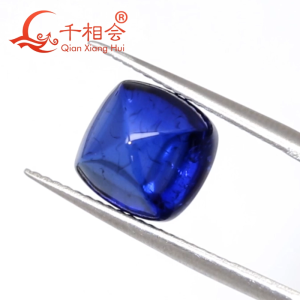 Royal Blue Sugar Tower Shape Lab Grown Sapphire Synthetic Corundum Loose Gemstone With Visible Inclusions Charms Accessories for DIY