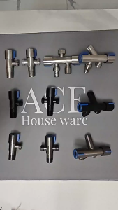 Factory Outlet SUS304 1/2" Angle Valve One Into Two Out Three-way Control Multi-function Stainless Steel Faucet