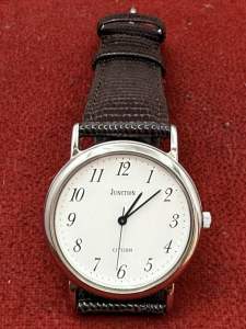 JUNCTION CITIZEN Quartz ตัวเรือนชุบ นาฬิกาใส่ได้ทั้งผู้ชายและผู้หญิง มือสองของแท้