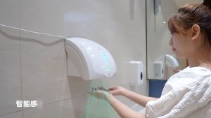 Máy sấy tay tự động Smart Home cảm biến hồng ngoại chất lượng nhập khẩu làm khô tay nhanh kích thước 24*24*23 cm