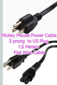 Mickey Mouse Power Cable 3 Prong to UK Plug 1.0m Flat wire