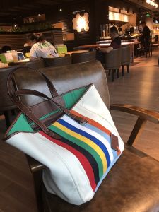 Trendy Large Capacity Canvas Tote Bag for Women Rainbow Stripes Casual Fashion Handbag Soft Handle Spring Summer New Arrival