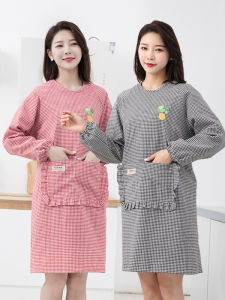 Váy Chống Bẩn Bằng Vải Cotton Dài Tay Phong Cách Hàn Quốc Đơn Giản Cho Phụ Nữ Dùng Trong Nhà Bếp Váy Chống Bẩn Dùng Cho Công Việc Nhà