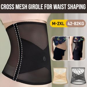 Cross Mesh Girdle For Waist Shaping Elasticity Breathable Body Shaping Belt Tummy Control Seamless Slimming