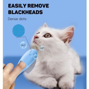 Black Chin Brush for Cats Silicone Brush for Dogs and Cats Comb Chin Wipe for Blackheads