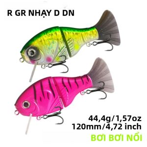 Greenspider 120mm 44.4g Nổi Khớp Mồi Glidebait Swimbait Cho Bass Pike Cá Da Trơn Nước Ngọt Nước Mặn Mồi Câu Cá