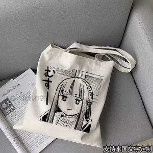 Large Capacity Zipper Canvas Bag Student Carry Book Handbag Cartoon Print Casual Shoulder Bag Pure E-commerce Sale