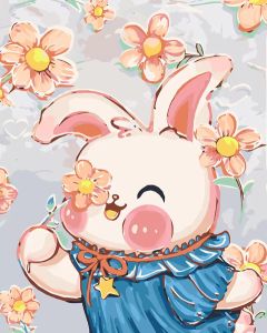 KAYOU | Oil Painting By Numbers Happy Rabbit DIY Number Drawing Canvas Pictures By Numbers Home Decor Large Size