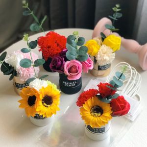 Creative Small Gift Soap Flower Ornaments Sunflower Rose Carnation Teachers Day Flower Delivery Teacher Ins Style Props