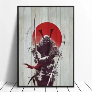 BILIBILI | Retro Samurai HD Dầu In Canvas Anime Nhật Bản Thẩm Mỹ Nghệ Thuật Treo Tường Trò Chơi Poster Nhà Trang Trí Phòng Ngủ Quà Tặng Phong Cách Hiện Đại Unframed