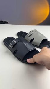 Dép Xỏ Ngón Nam Da Bò Có Quai Cài Dép H Single Straps Dustino