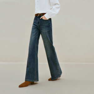 INMAN | Retro Cat-Whisker Flare Jeans Water Washed Blue Slim for Petite