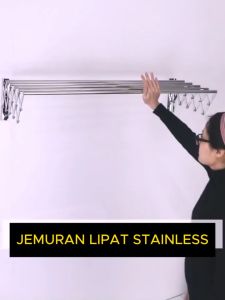 Jemuran Baju Lipat Dinding Rak Pengeringan Stainless Steel 100 150 200 cm Flusso 3 4 5 Bar 2780