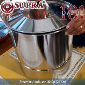 Supra Stainless Steel Stockpot 30 Qt (28,4 L) + Steamer Plate