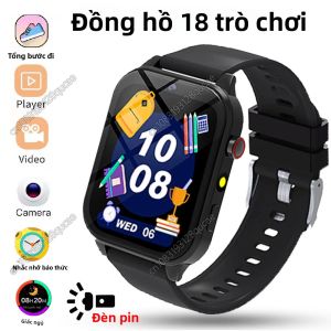 Đồng Hồ Thông Minh Dành Cho Trẻ Em Với 18 Trò Chơi Máy Đếm Bước Đi Theo Dõi Giấc Ngủ Hiển Thị Thời Gian Đồng Hồ Bấm Giờ Đèn Pin - Đồng Hồ Đeo Tay Dành Cho Trẻ Em Dành Cho Android & iOS