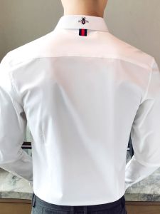 Áo Sơ Mi Nam Dài Tay Thêu Thời Trang Công Sở Thường Ngày Cao Cấp Màu Trắng Ôm Vừa Vặn Chất Liệu Polyester Cotton Nylon Mùa Hè 2025