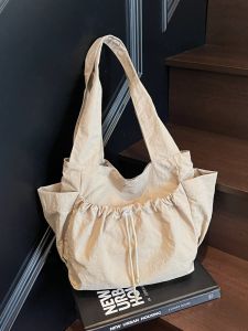 Fashionable Korean Style Handbag Work Bag Casual Simple Soft Handle Womens Shoulder Bag Underarm Bag for Young Adults