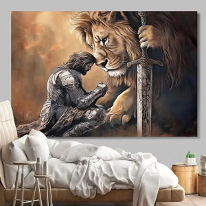 Jigsaw Puzzle 500/1000/1200/2000PCS Knight Lion Vintage Mythical Fantasy Art Wall Decor Gift