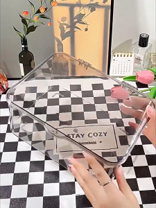 【Bangkok Spot】กล่องเก็บของใส สำหรับจัดระเบียบกล่องเก็บเครื่องสำอางขนาดใหญ่ กล่องเก็บของบนโต๊ะเครื่องแป้ง