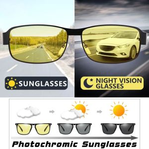 Photochromic Sunglasses Men Polarized Driving Chameleon Glasses Male Change Color Sun Glasses Day Night Vision Drivers Eyewear