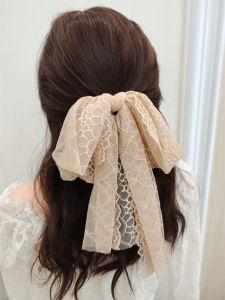 2021 ใหม่ หมวกผม ริบบิ้นผีเสื้อขนาดใหญ่ ริบบิ้นยาง หมวกผมสไตล์นางฟ้า ชุบเงิน หรูหรา สไตล์สตรีทแฟชั่น