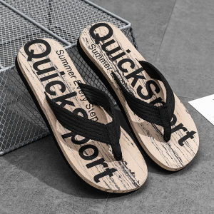 Mens Summer Outdoor Anti-slip Wear-Resistant High-End Foot-Thong Slippers Soft Bottom Beach Sandals Youth Trend Flat Heel