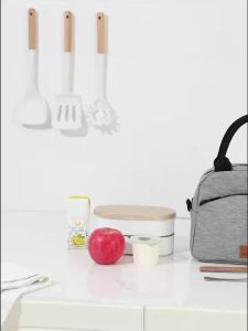 Soft Curve Insulated Lunch Bag Stylish Office Bento Bag RH2421