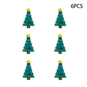 6/25PCS Christmas tree series silicone bead set perfect for DIY handmade crafts such as keychains necklaces bracelets etc