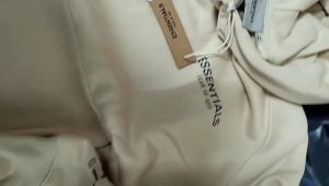 Fashion ESS Three-dimensional Letter Printing Loose Long-sleeved Hooded Sweater for Men and Women
