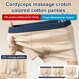 Mens Underwear Real Massage Granules Oyster Essence 10A Antibacterial Inner Crotch Sports Shorts Loose Boxer Shorts Comfortable Without Getting Stuck