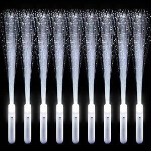 Long White Fiber Optic Stick 3 Mode Wedding Sparkler LED Light Up Wand Glow Party Supply Wedding Favor Bridal Shower 24/48/72Pcs