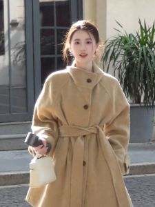 CHANGTONG | Slimming Waist Accentuated Gentle Style Elegant Long Coat