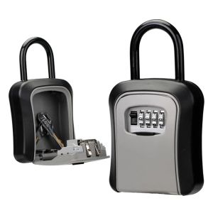 FONIX Key Lock Box 4 Digit Combination Wall Mount Key Storage Box 4.65 Inch Key Cabinet Key Safe Box for Spare House Keys best for Home Office Garage School Gym