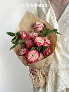 Retro Hemp Silk Art Paper Flower Bouquet Creative Gift Packaging Handmade DIY Material Floral Design Elegant Base Waterproof